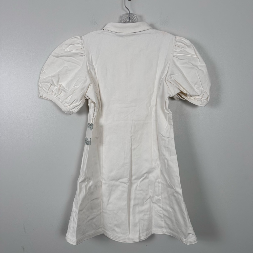 TUCKERNUCK Hyacinth House White Front Zip Denim Mini Dress - Picture 10 of 12